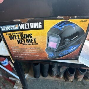 Chicago Electric Auto-Darkening Welding Helmet with Blue Flames